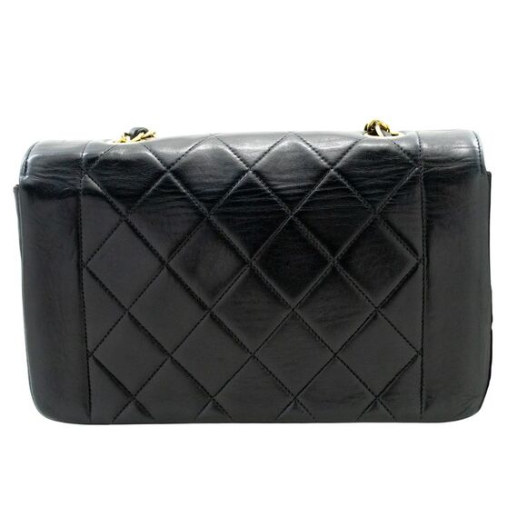 Chanel Diana Black Leather Shoulder Bag (Pre-Owned) - Picture 2 of 12